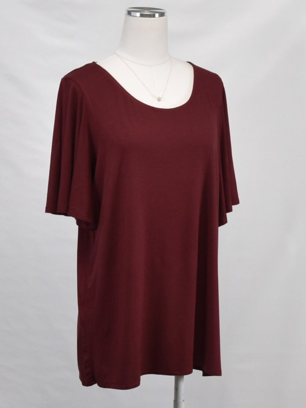 Jessica London Burgundy Flutter Top 14/16